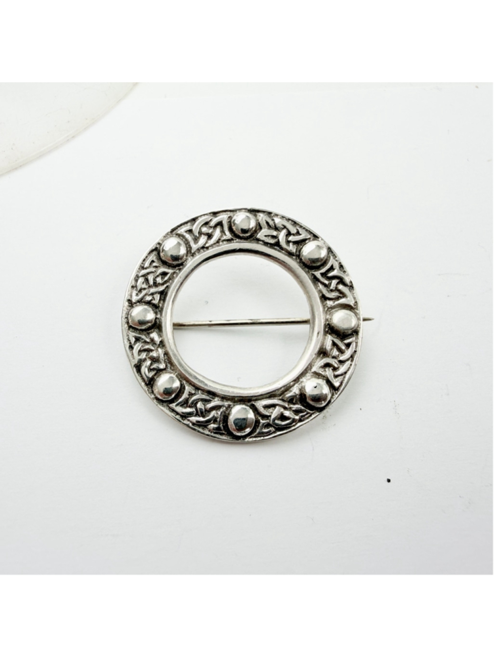 Vintage Scottish Sterling Silver Celtic Brooch Robert Allison RA Iona Style - Picture 7 of 8
